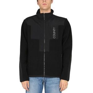 MARCELO BURLON Fleece Jacket with Contrast Panels Men BLACK Outerwear